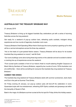 Ustralia Day the Treasury Brisbane Way