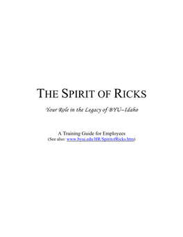 The Spirit of Ricks