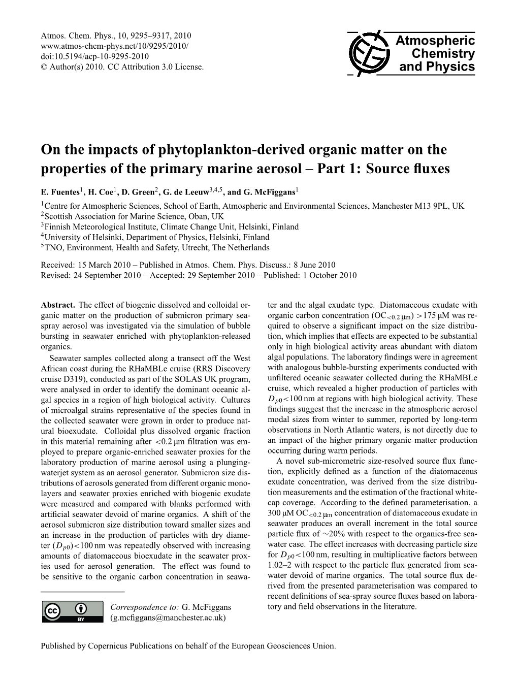 On the Impacts of Phytoplankton-Derived Organic Matter on the Properties of the Primary Marine Aerosol – Part 1: Source ﬂuxes