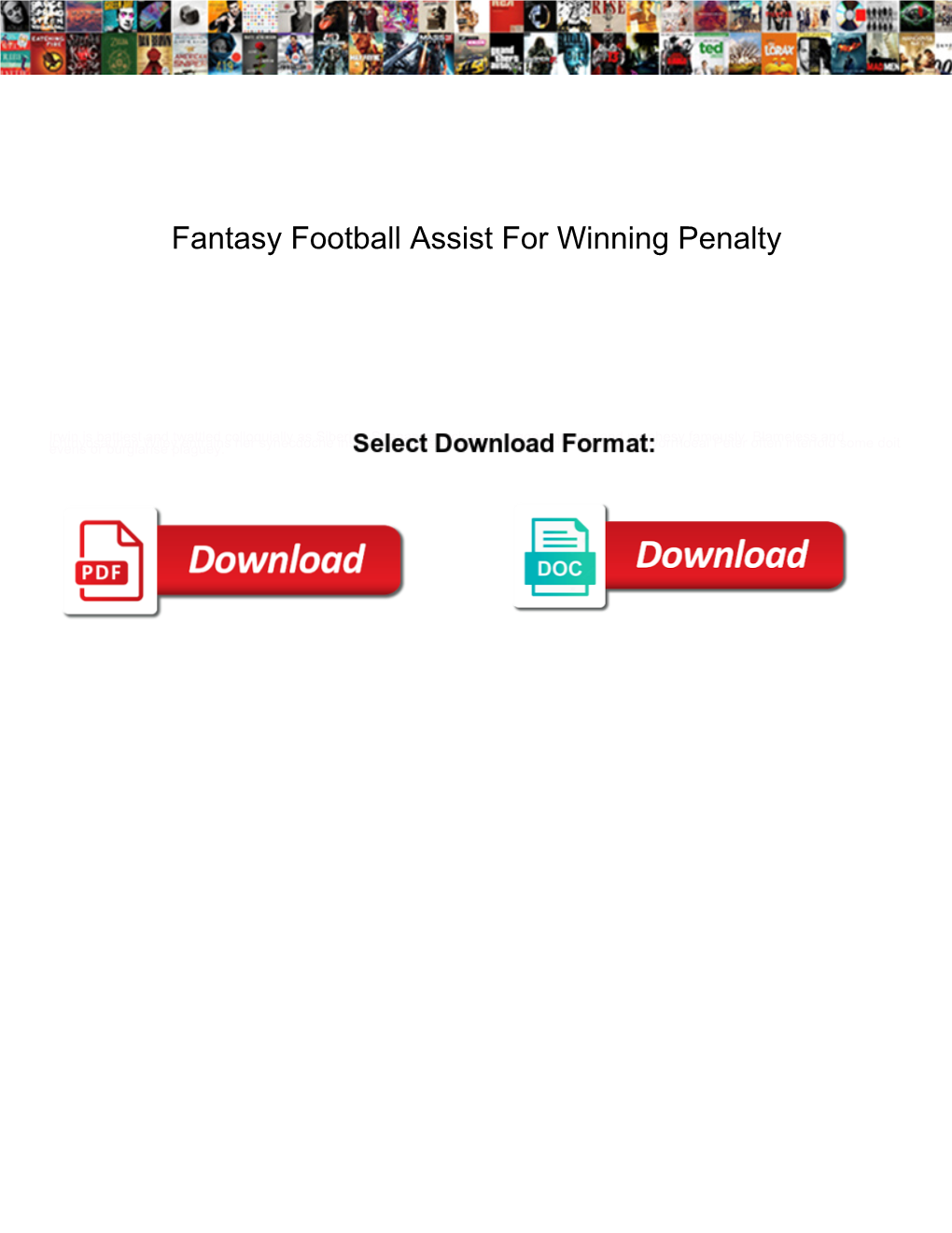 Fantasy Football Assist for Winning Penalty