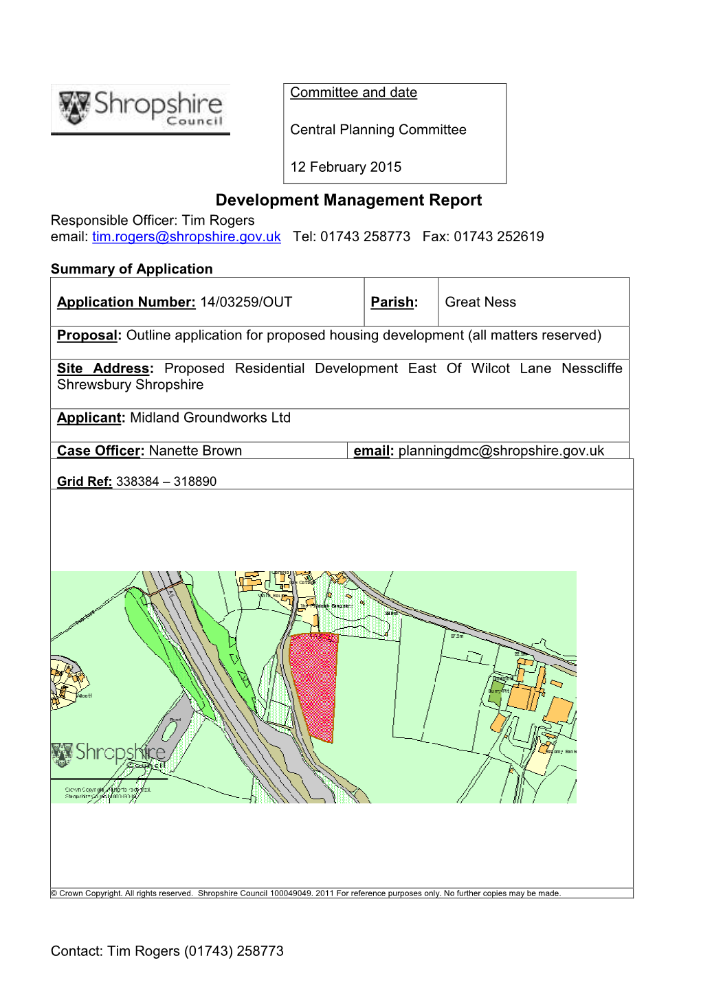 Proposed Residential Development East of Wilcot Lane, Nesscliffe, Shrewsbury, Shropshire