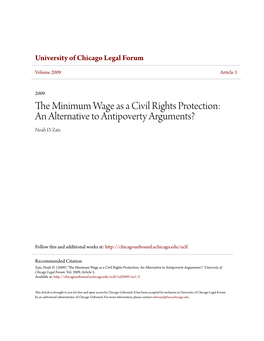 The Minimum Wage As a Civil Rights Protection: an Alternative to Antipoverty Arguments?