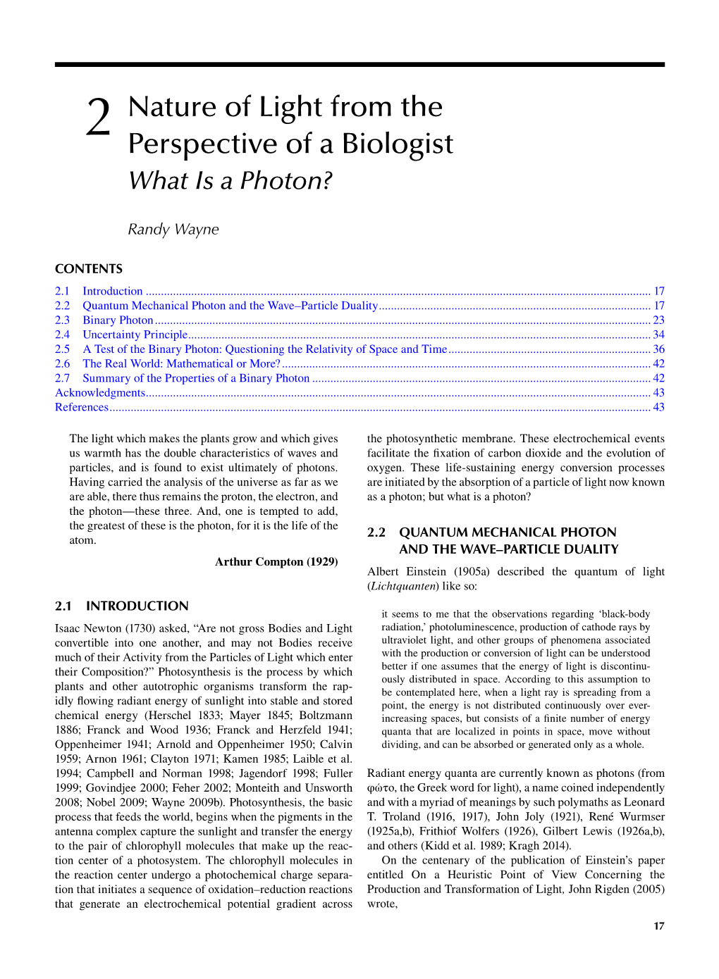 2 Nature of Light from the Perspective of a Biologist