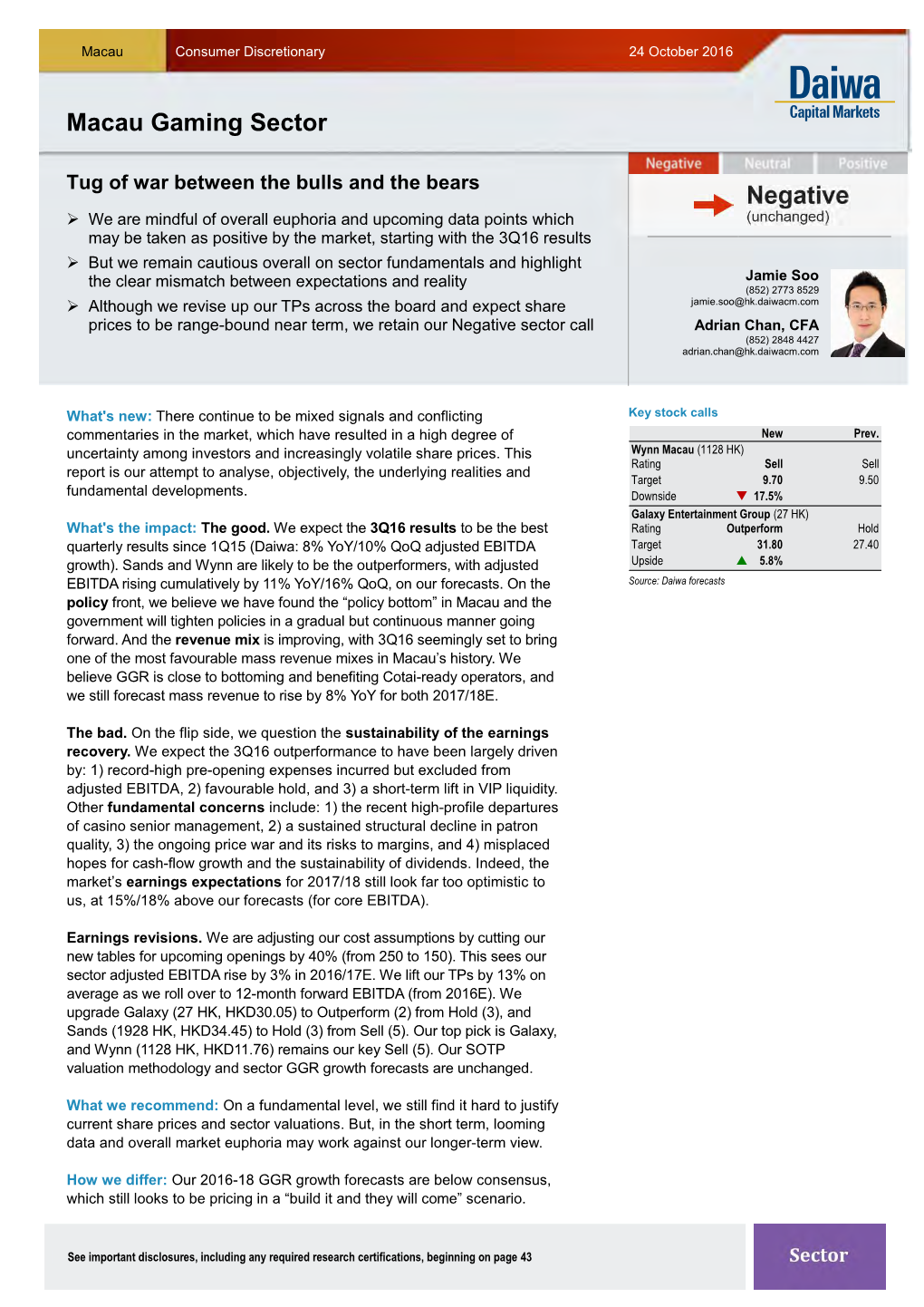 Macau Gaming Sector