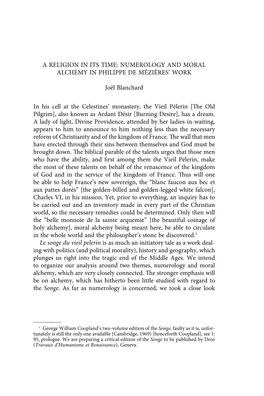 Numerology and Moral Alchemy in Philippe De Mézières’ Work