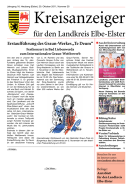 Amtsblatt Für Den Landkreis Elbe-Elster 2 Kreisanzeiger Für Den Landkreis Elbe-Elster Nr