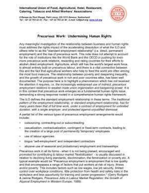 Precarious Work and Human Rights