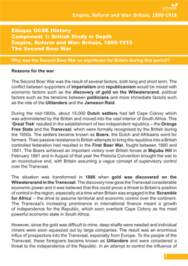 Empire, Reform and War: Britain, 1890-1918