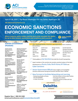 Economic Sanctions  Enforcement and Compliance