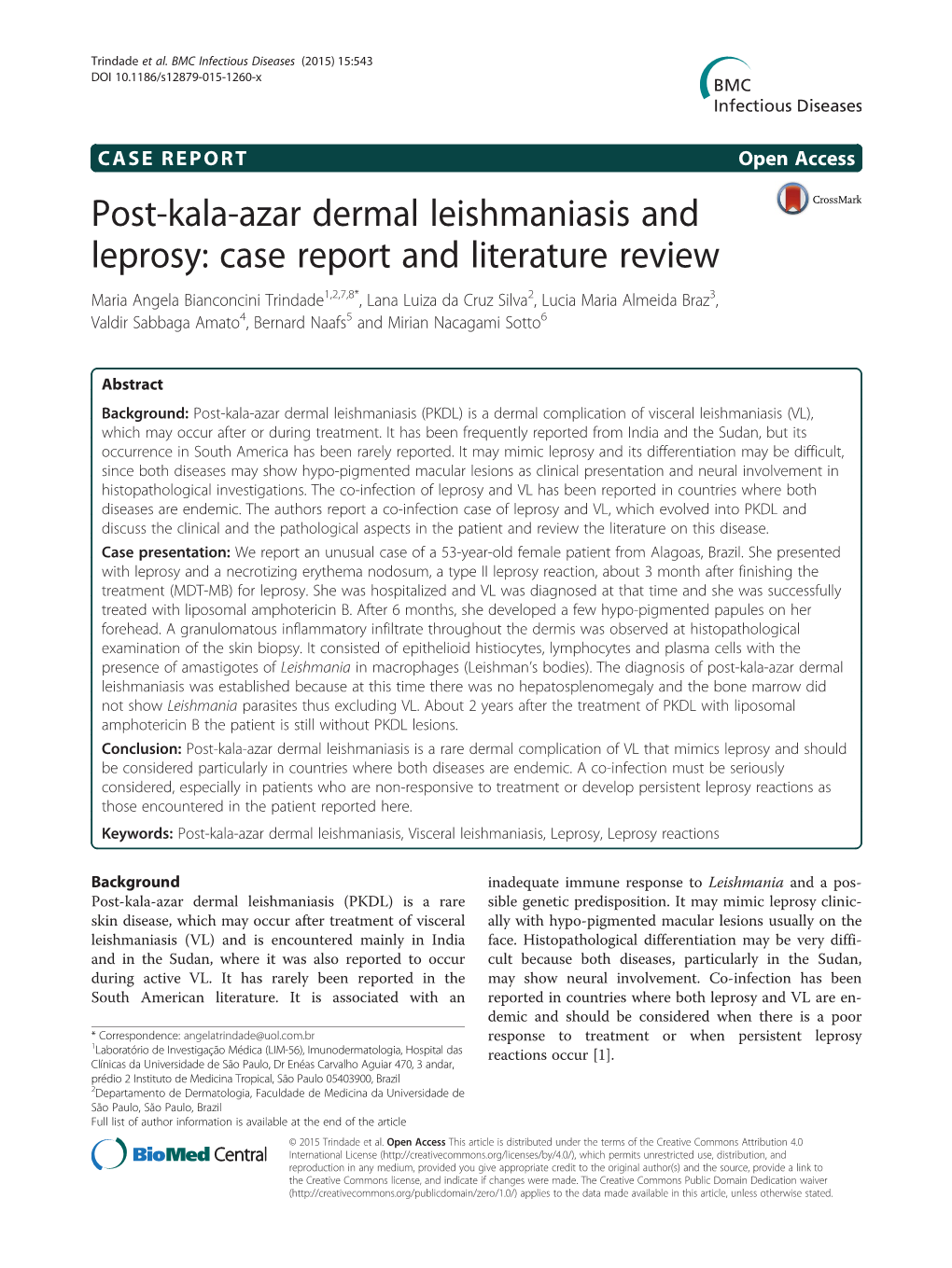 Post-Kala-Azar Dermal Leishmaniasis and Leprosy