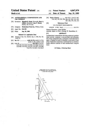 United States Patent (19) 11 Patent Number: 4,867,979 Sheth Et Al
