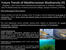 Future Trends of Mediterranean Biodiversity (II) [Templado J., 2014