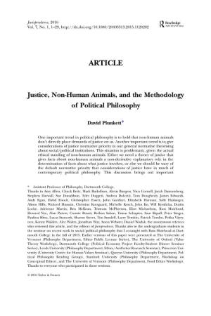 Justice, Non-Human Animals, and the Methodology of Political Philosophy
