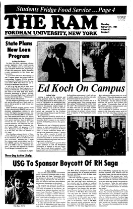 Ed Koch on Campus Education Association in Albany