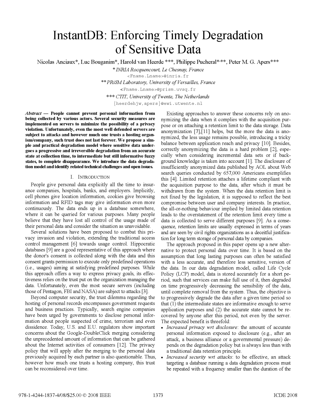 Of Sensitive Data