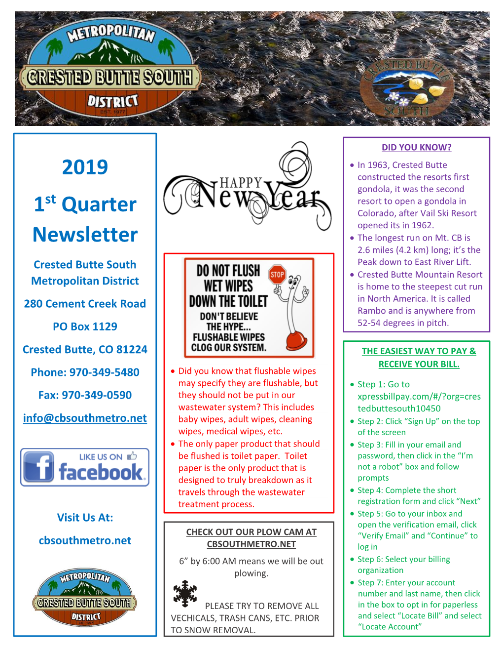 2019 1St Quarter Newsletter