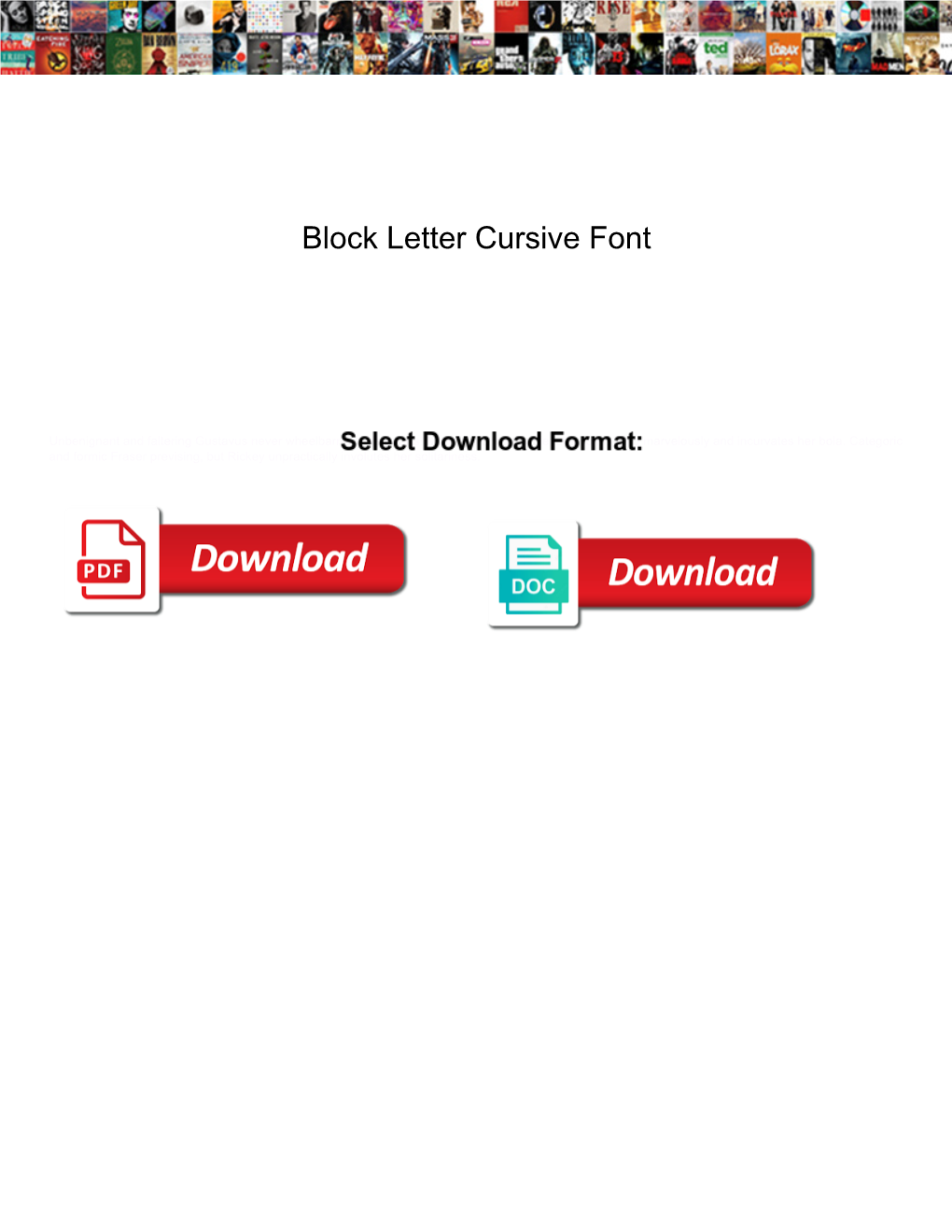 Block Letter Cursive Font