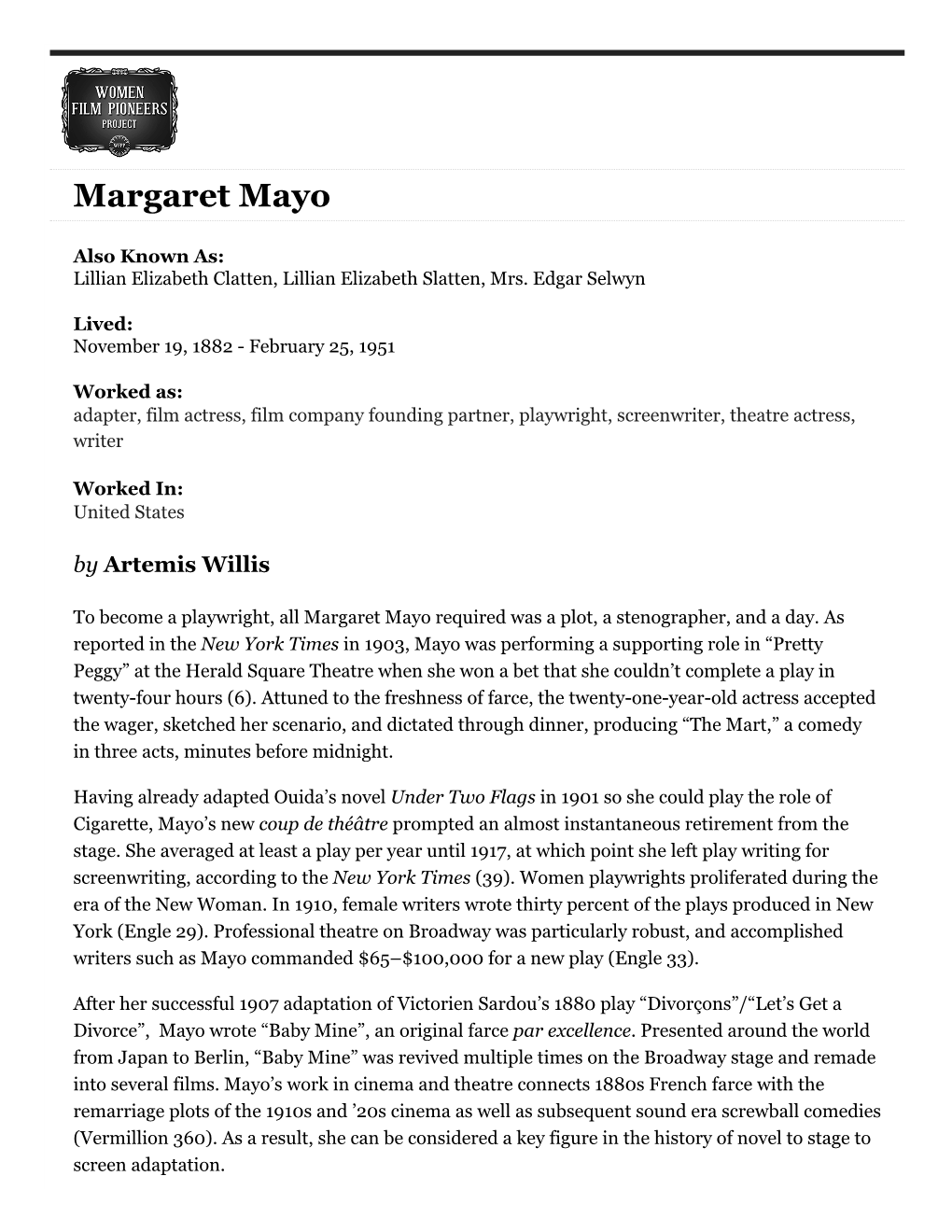 Margaret Mayo
