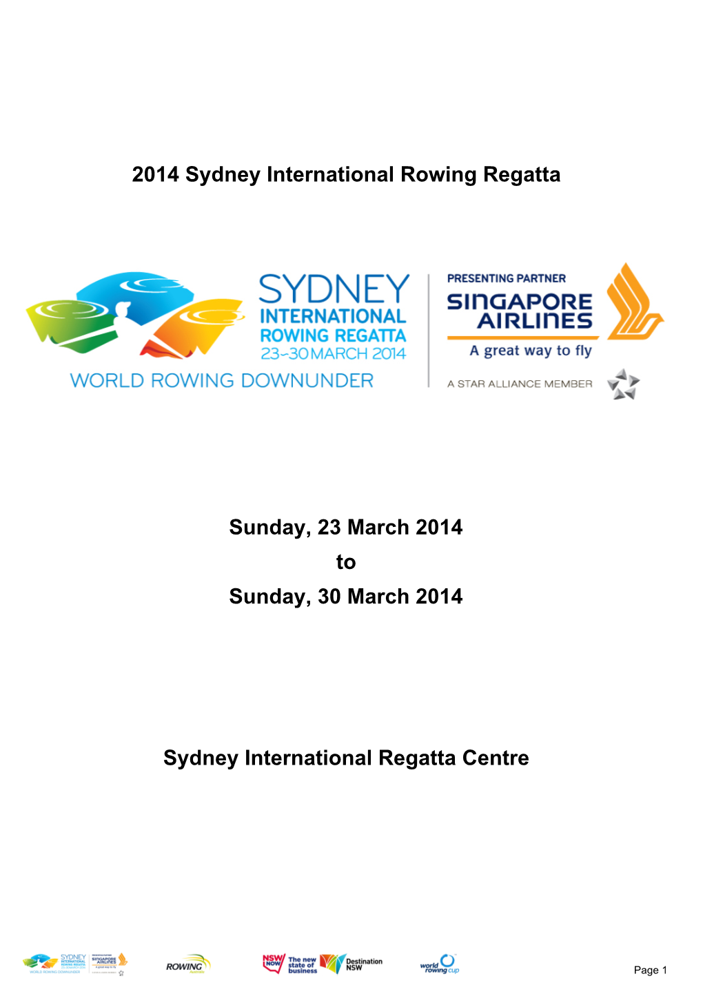 2014 Sydney International Rowing Regatta
