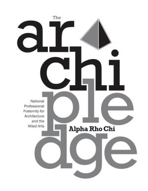 National Professional Fraternity for Architecture and the Allied Arts the Archi Pledge 2020 EDITION