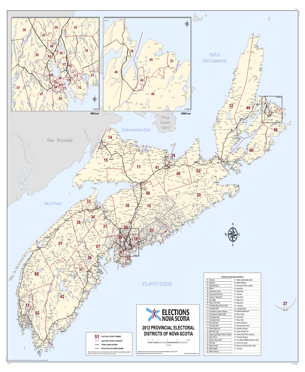 2012 Provincial Electoral Districts of Nova Scotia