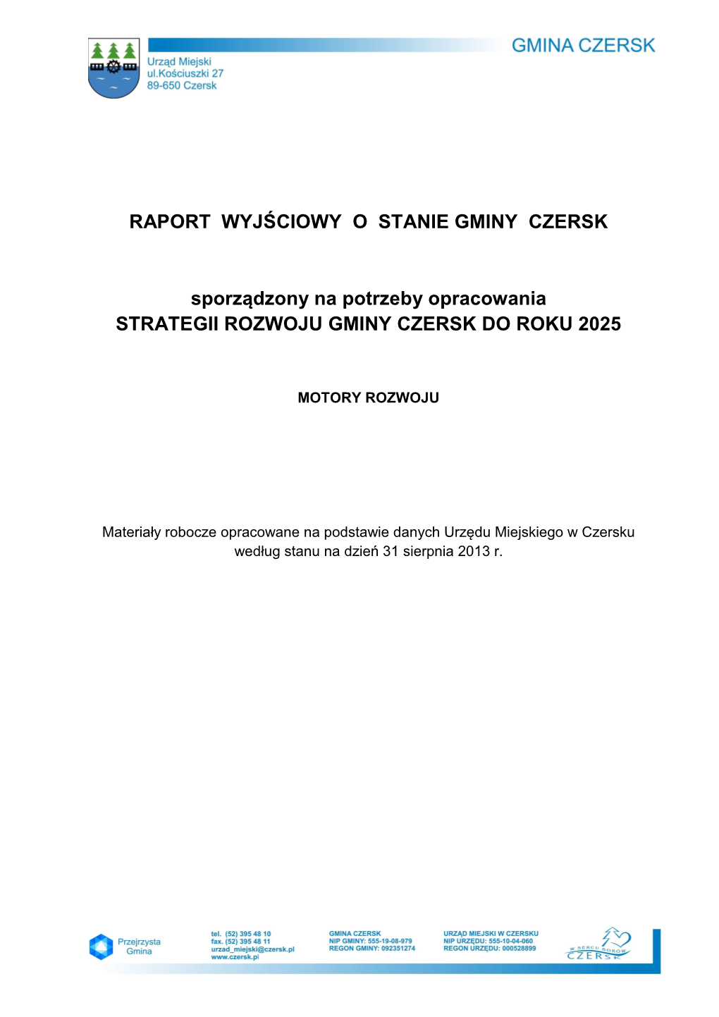 Raport O Stanie Gminy Czersk