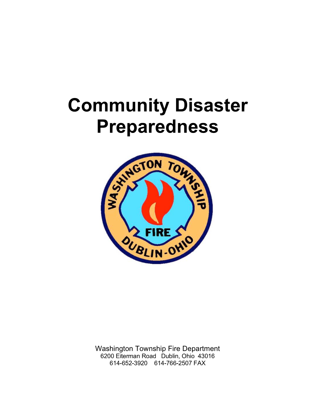 WTFD Community Disaster Preparedness Manual