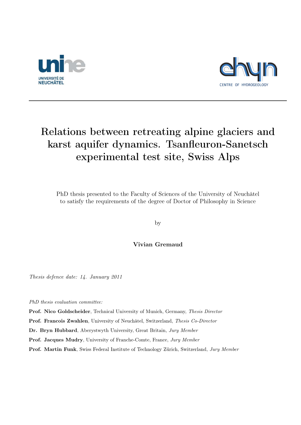 Relations Between Retreating Alpine Glaciers and Karst Aquifer Dynamics