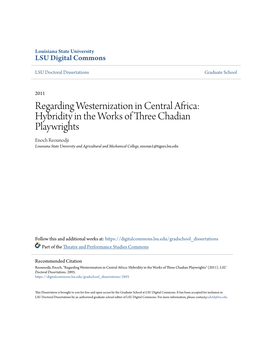 Regarding Westernization in Central Africa: Hybridity in the Works Of