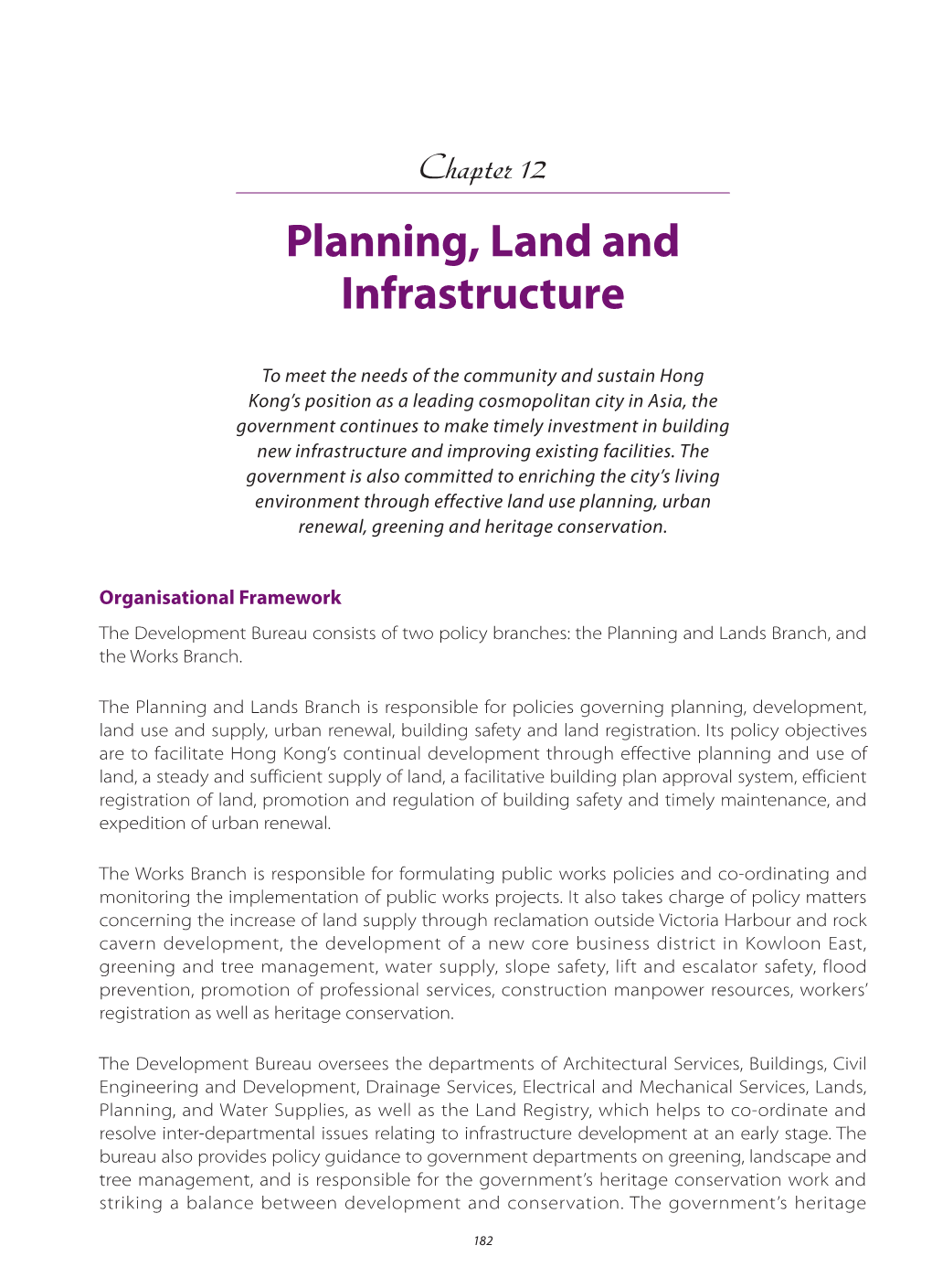 Planning, Land and Infrastructure