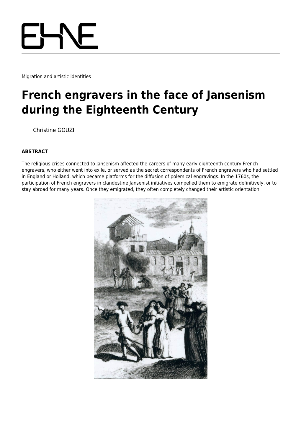 French Engravers in the Face of Jansenism During the Eighteenth Century