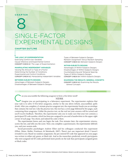 Single-Factor Experimental Designs