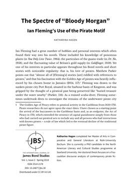 Bloody Morgan” Ian Fleming’S Use of the Pirate Motif