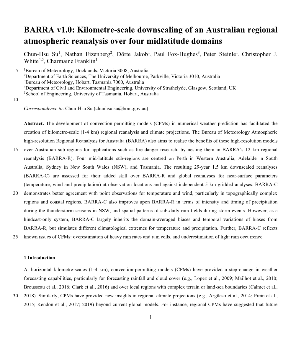 Kilometre-Scale Downscaling of an Australian Regional