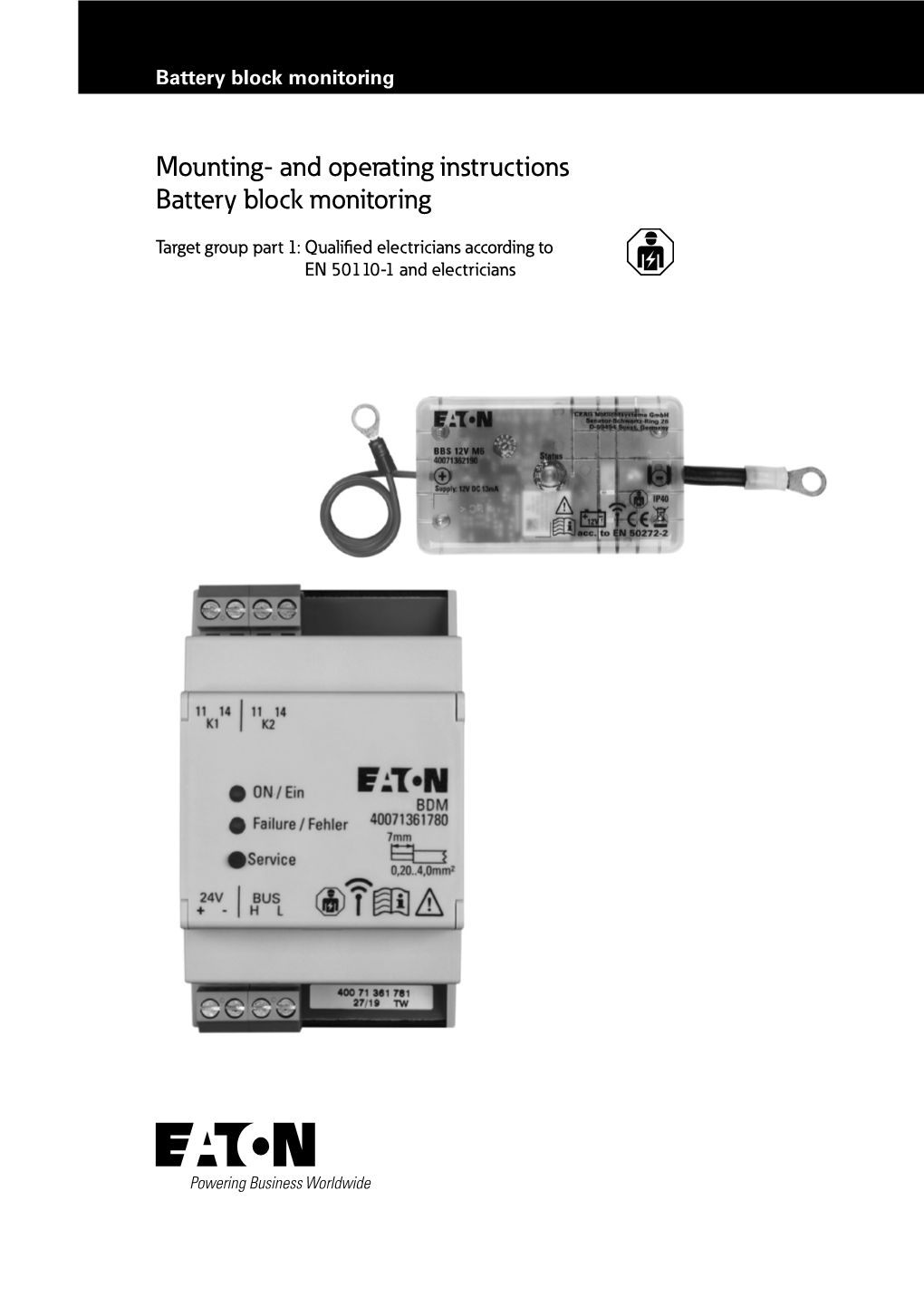Mounting- and Operating Instructions Battery Block Monitoring