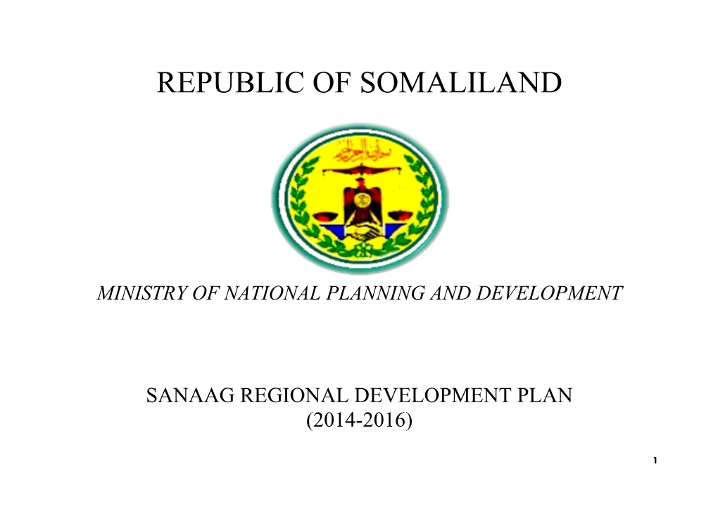 Sanaag Regional Background