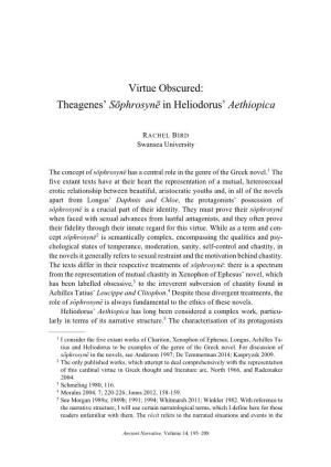 Theagenes' Sōphrosynē in Heliodorus' Aethiopica