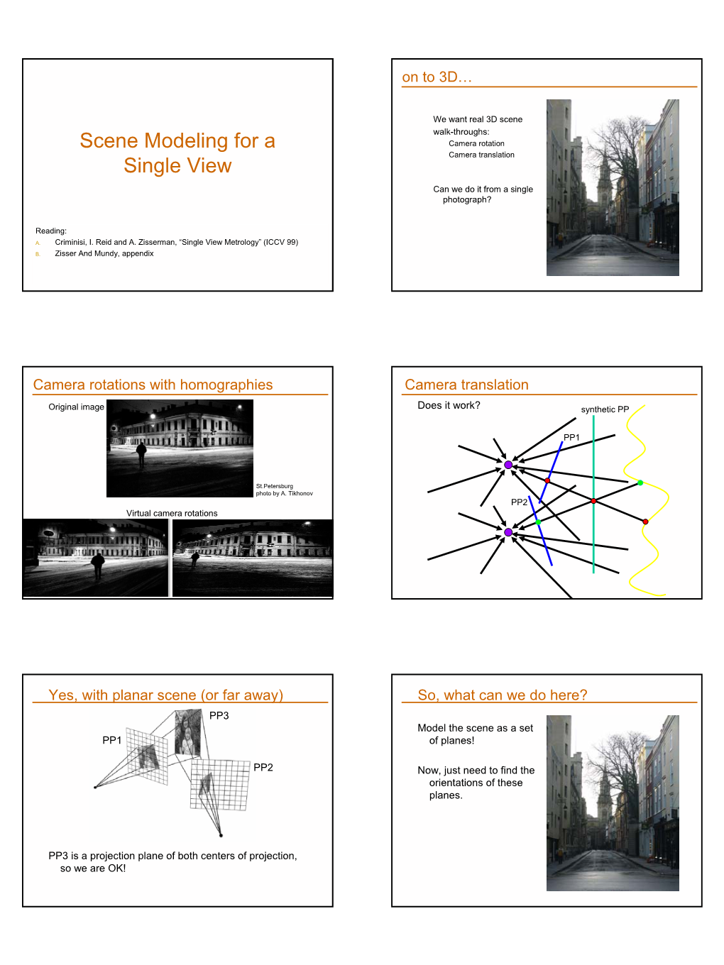 Scene Modeling for a Single View