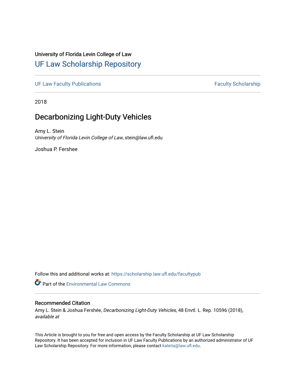 Decarbonizing Light-Duty Vehicles