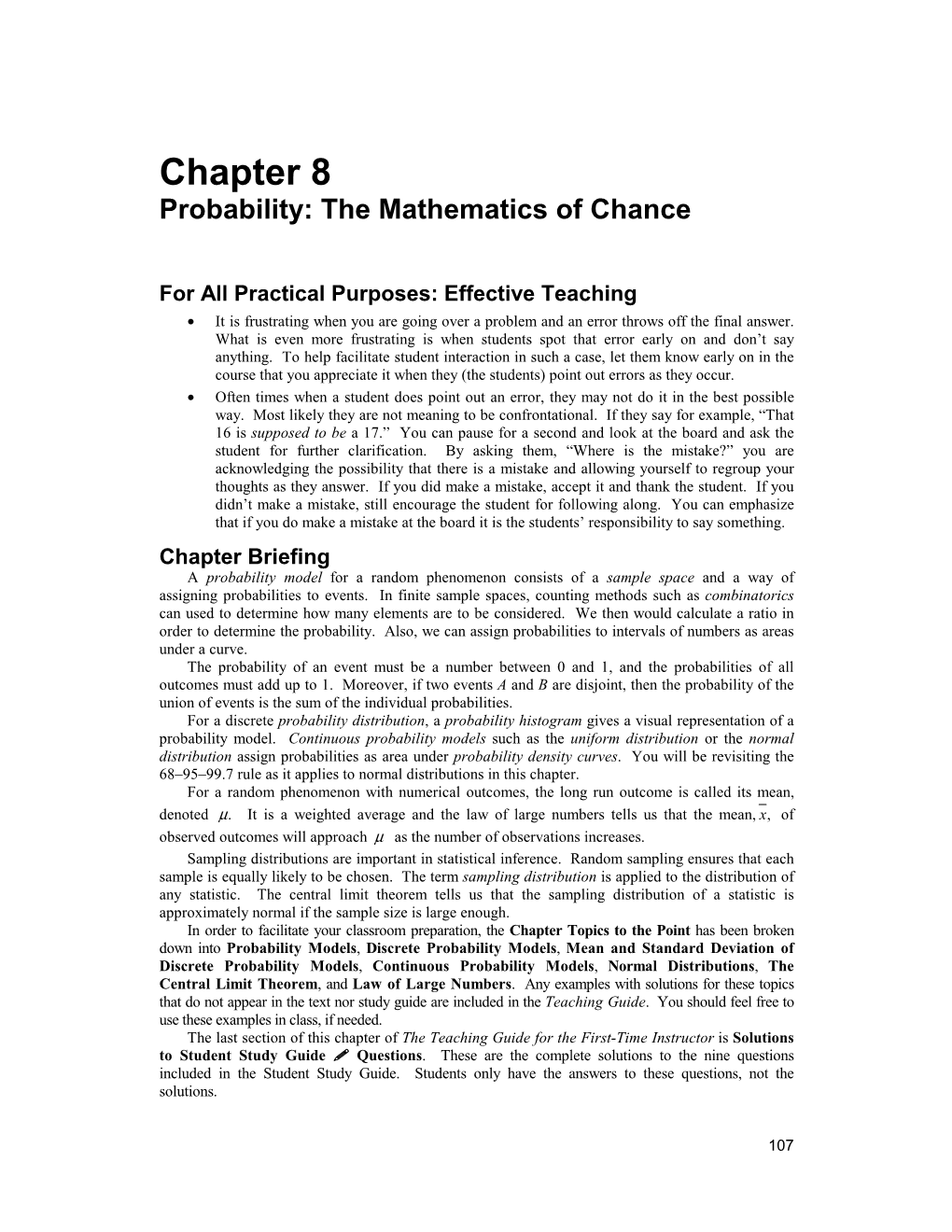 Chapter 8 Probability: the Mathematics of Chance