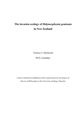 The Invasion Ecology of Didymosphenia Geminata in New Zealand