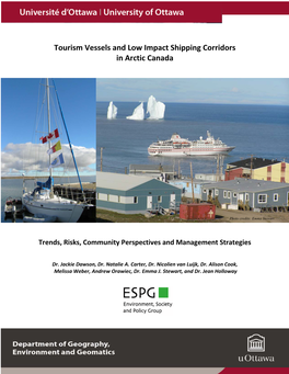 Tourism Vessels and Low Impact Shipping Corridors in Arctic Canada