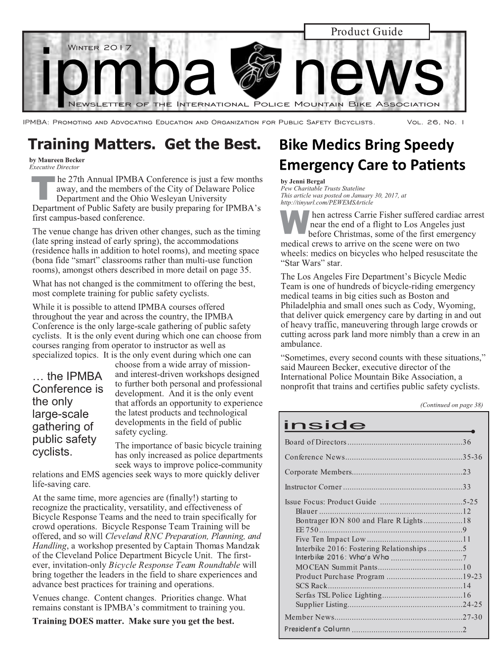 IPMBA News Vol. 26 No. 1 Winter 2017