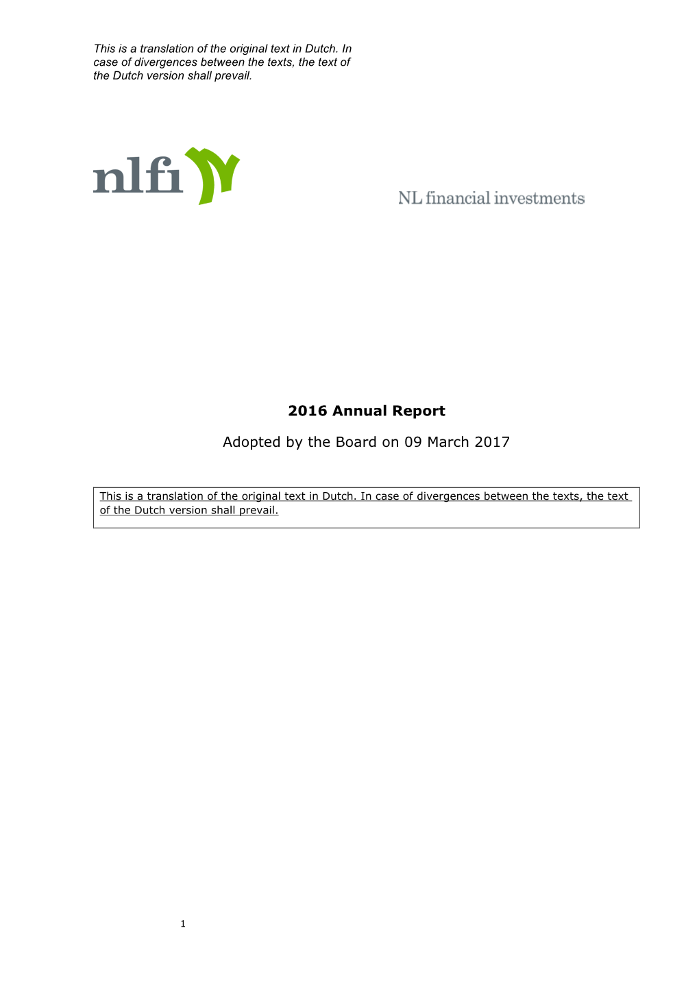 2016 Annual Report Adopted by the Board on 09 March 2017