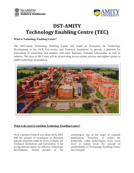 DST-AMITY Technology Enabling Centre (TEC)