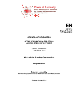 Progress Report on the Work of the Standing Commission