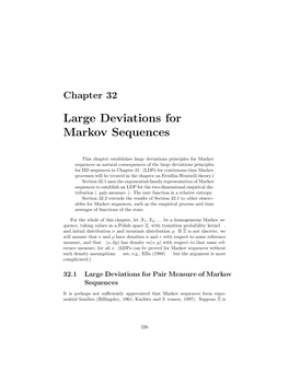 Large Deviations for Markov Sequences