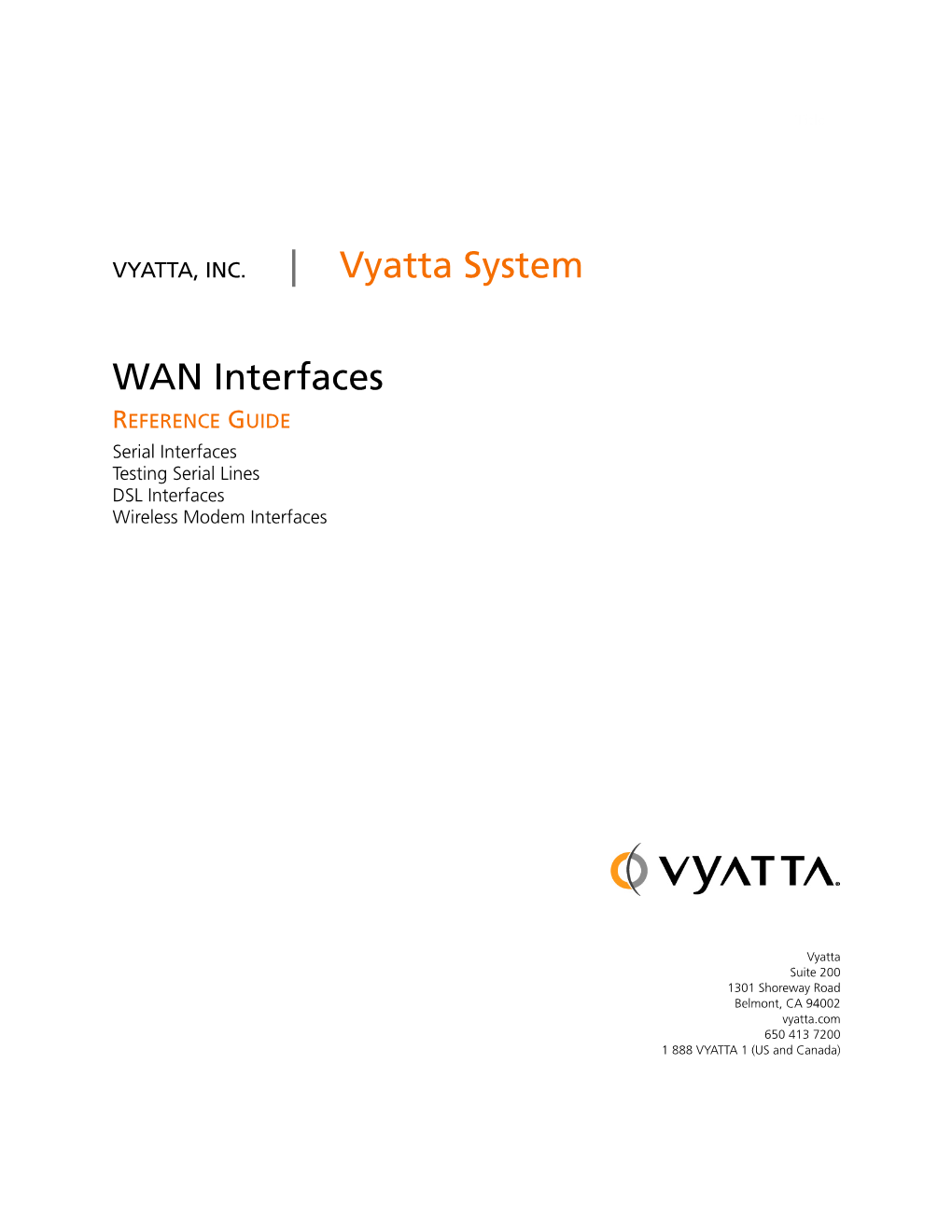 WAN Interfaces | Vyatta System