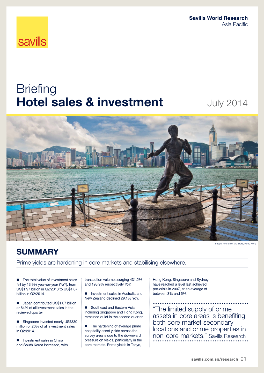 Briefing Hotel Sales & Investment