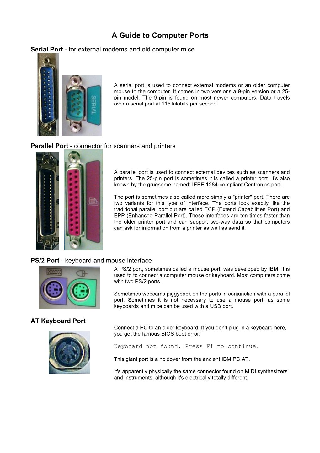 A Guide to Computer Ports